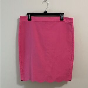 J. Crew Skirt size 12 Vibrant Pink Scalloped Mermaid Hemline Barbie Bubblegum